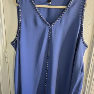 Alfani Blue  Top With Gun Metal Trim